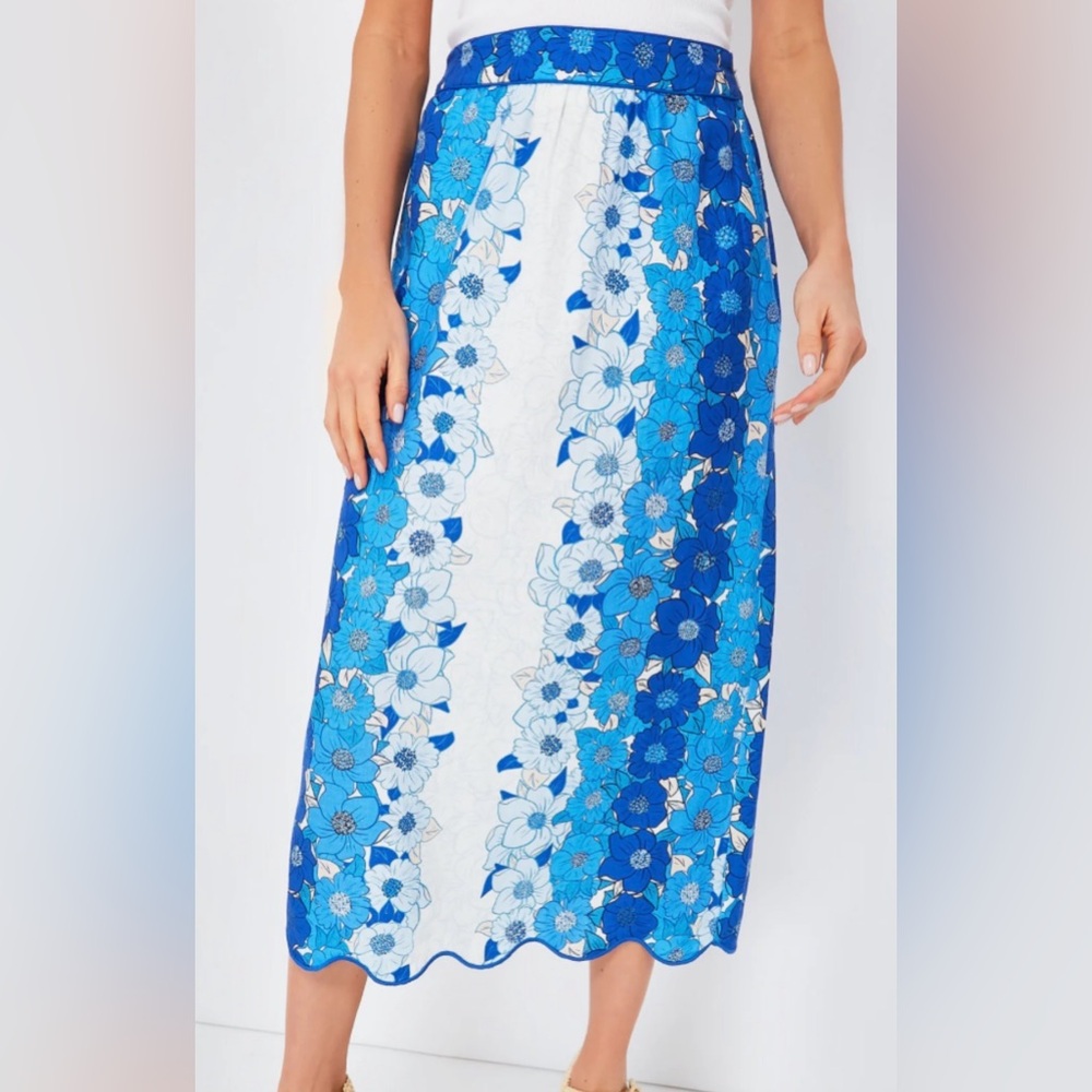 Farm Rio Blue Floral Skirt